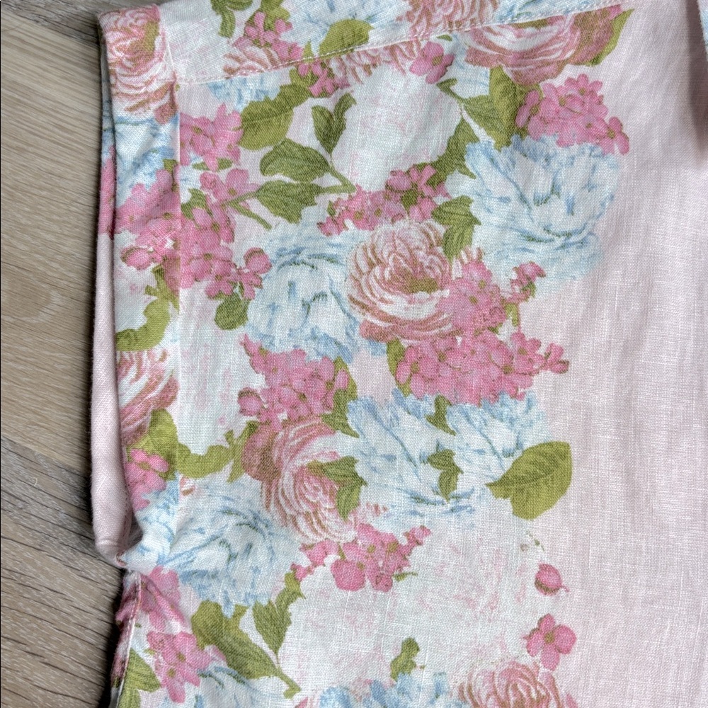 C & C California Button Up Ladies Shirt W/Collar V-Neck 100% Linen Size Large - Picture 3 of 7